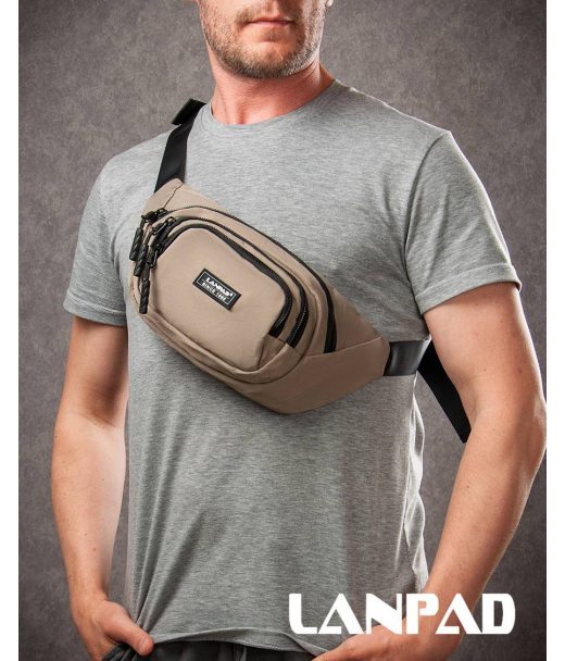 Сумка Мужская На пояс нейлон Lanpad 61056 light khaki