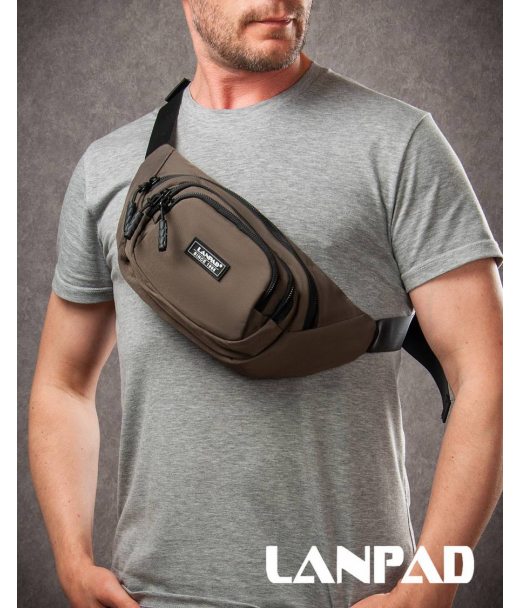 Сумка Мужская На пояс нейлон Lanpad 61056 deep khaki
