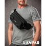 Сумка Мужская пояс-бананка нейлон Lanpad 63737 black