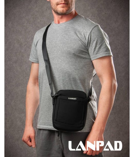 Сумка Чоловіча Планшет нейлон Lanpad A45007 black мал