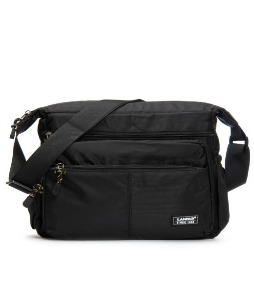 Сумка Чоловіча на плече нейлон Lanpad 8649 black почтальон