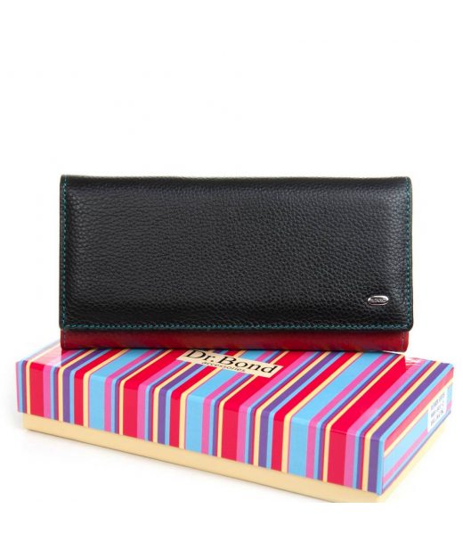 Кошелек Rainbow Женский кожа DR. BOND WRS-501-2 black Кошелек Rainbow Женский кожа DR. BOND WRS-501-2 black
