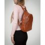 Сумка Женская Рюкзак кожа ALEX RAI 8907-9 camel croco Сумка Женская Рюкзак кожа ALEX RAI 8907-9 camel croco