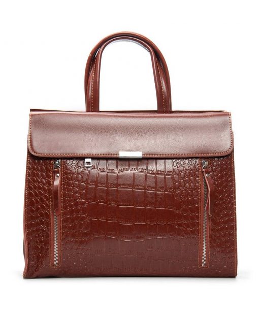 Сумка Женская Классическая кожа ALEX RAI 5052 camel croco