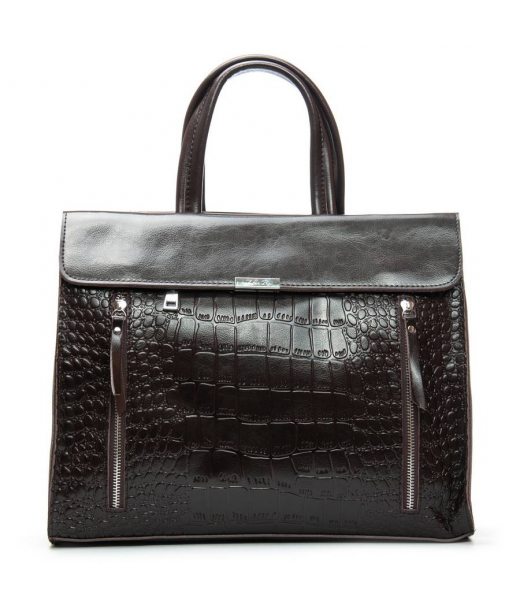 Сумка Женская Классическая кожа ALEX RAI 5052 brown croco