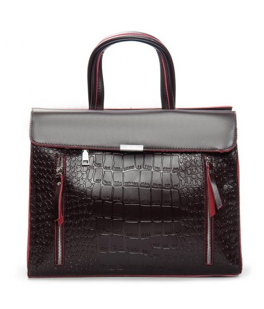 Сумка Женская Классическая кожа ALEX RAI 5052 bordo croco