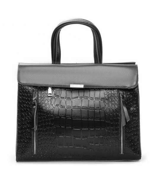 Сумка Женская Классическая кожа ALEX RAI 5052 black croco