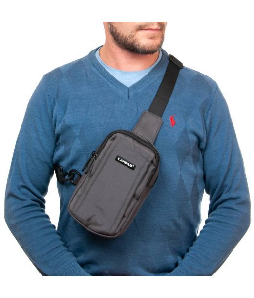 Сумка Чоловіча на плече нейлон Lanpad 6043 gray Сумка Чоловіча на плече нейлон Lanpad 6043 gray