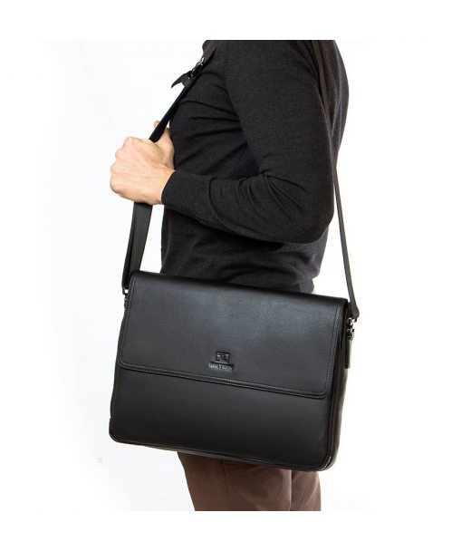 Сумка чоловіча шкіряний портфель BRETTON 3710-7 black