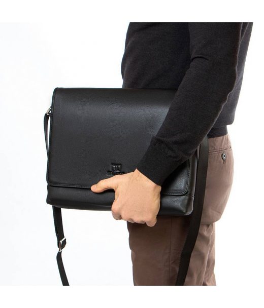 Сумка чоловіча шкіряний портфель BRETTON 8976-6 black