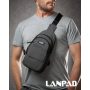Сумка Чоловіча на плече нейлон Lanpad A4157 grey бол