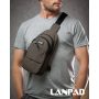 Сумка Чоловіча на плече нейлон Lanpad A4157 brown бол