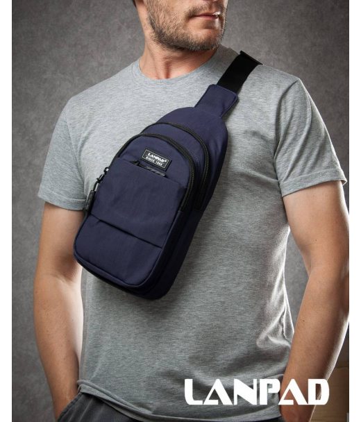 Сумка Чоловіча на плече нейлон Lanpad A4157 blue бол