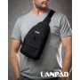 Сумка Чоловіча на плече нейлон Lanpad A4157 black бол