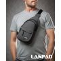 Сумка Чоловіча на плече нейлон Lanpad A4158 grey бол