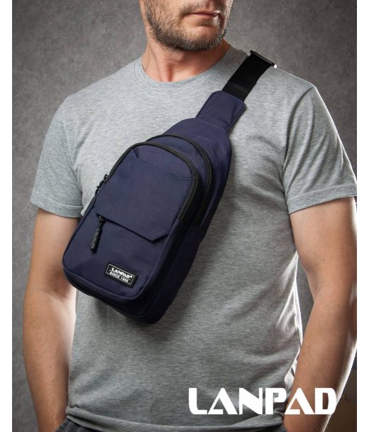 Сумка Чоловіча на плече нейлон Lanpad A4158 blue бол