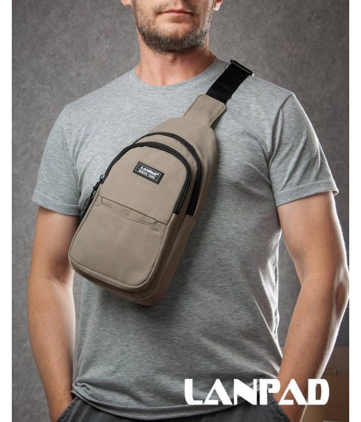 Сумка Чоловіча на плече нейлон Lanpad A4159 khaki бол