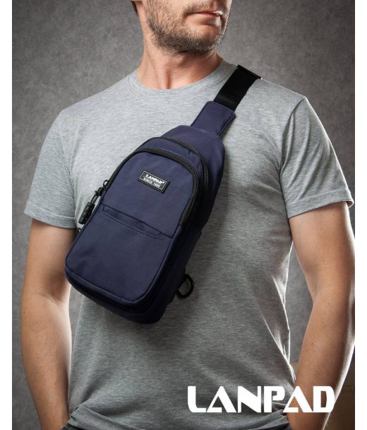Сумка Чоловіча на плече нейлон Lanpad A4159 blue бол
