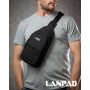 Сумка Чоловіча на плече нейлон Lanpad A4159 black бол