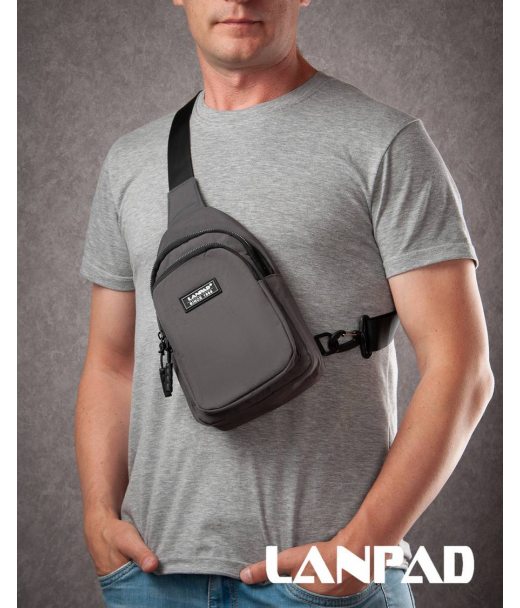 Сумка Чоловіча на плече нейлон Lanpad 86803 grey мал