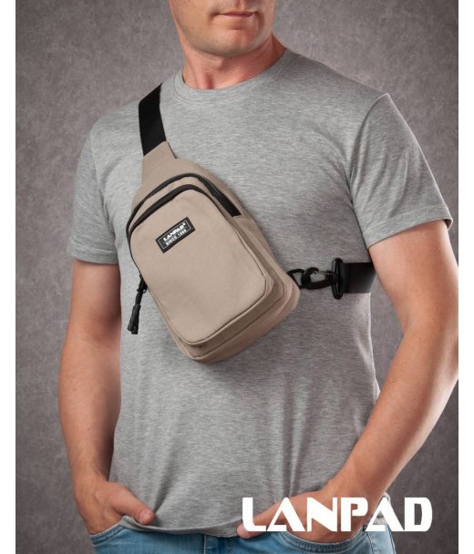 Сумка Чоловіча на плече нейлон Lanpad 86803 khaki мал