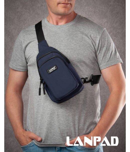 Сумка Чоловіча на плече нейлон Lanpad 86803 blue мал