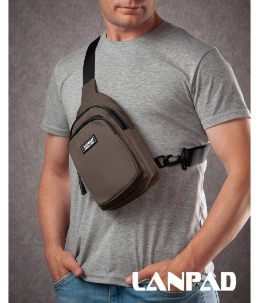Сумка Чоловіча на плече нейлон Lanpad 86803 brown мал