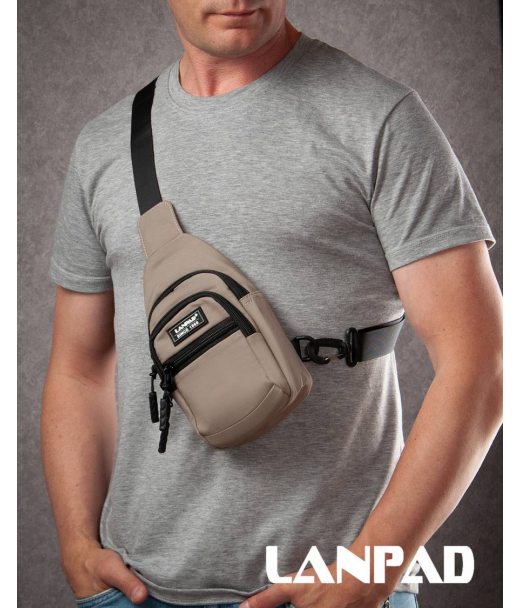 Сумка Чоловіча на плече нейлон Lanpad A65365 khaki мал