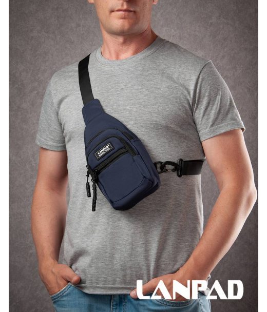 Сумка Чоловіча на плече нейлон Lanpad A65365 blue мал