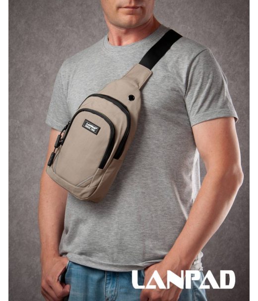 Сумка Чоловіча на плече нейлон Lanpad 8805 khaki мал