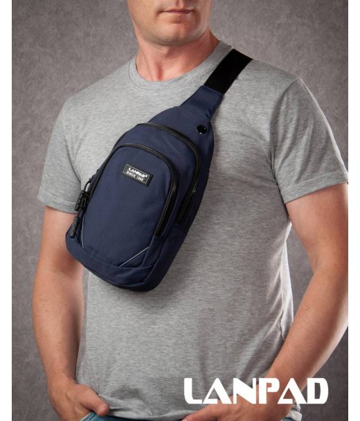 Сумка Чоловіча на плече нейлон Lanpad 8805 blue мал