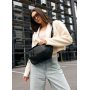 Женская кожаная сумка бананка через плечо Sambag StructureDart черная
