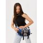 Большая женская поясная сумка бананка для планшета Sambag DynamicDart с принтом Blue Flowers