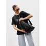 Женская черная кожаная сумка-бананка под ноутбук Sambag Urban Laptop