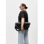 Женская черная кожаная сумка-бананка под ноутбук Sambag Urban Laptop
