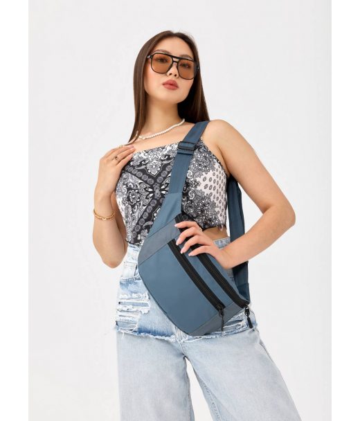 Женская сумка на пояс бананка Sambag Tirso Max голубая
