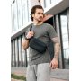 Чоловіча сумка бананка Sambag Harvi фактурна чорна