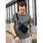 Чоловіча сумка бананка Sambag Harvi фактурна чорна