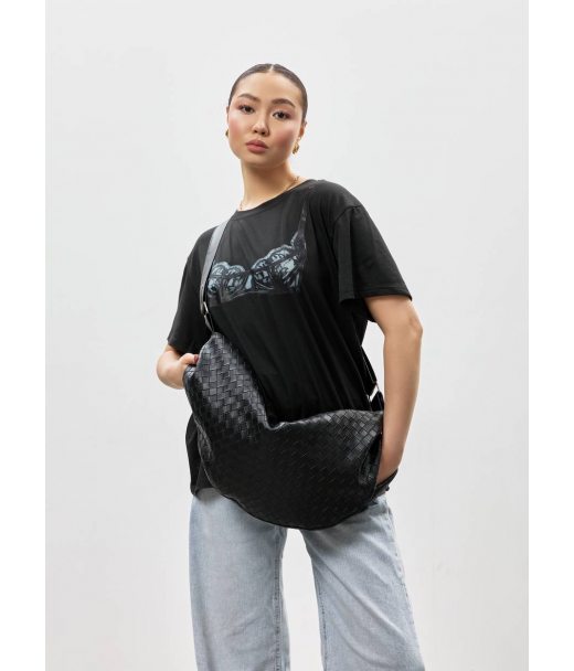 Жіноча сумка Sambag HOBO Bag-glove чорна структурна