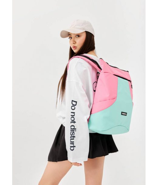 Жіночий рюкзак ролл Sambag RollTop X рожево-м’ятний Жіночий рюкзак ролл Sambag RollTop X рожево-м’ятний