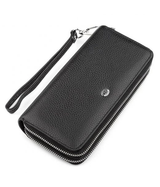 Кошелек женский ST Leather 18446 (ST238-2) две молнии Черный