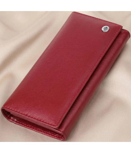 Місткий жіночий гаманець із натуральної шкіри ST Leather 23089 Бордовий