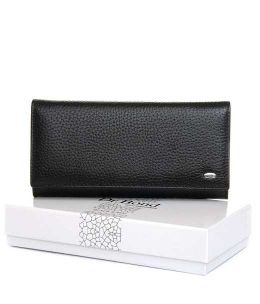 Кошелек BR Женский кожа DR. BOND W501-4 black-bordo