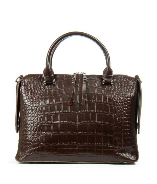 Сумка Женская Классическая кожа ALEX RAI 8542 brown croco