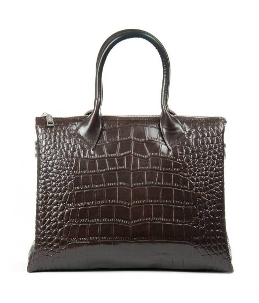 Сумка Женская Классическая кожа ALEX RAI 1561 brown croco
