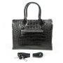 Сумка Шкіряна Жіноча Класична ALEX RAI 1561 black croco