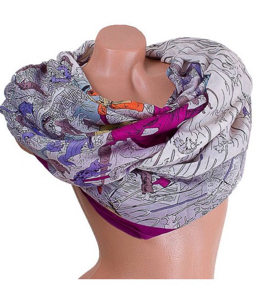 Жіночий бавовняний шарф різнобарвний з принтом ETERNO