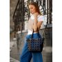 Кожаная плетеная женская сумка Пазл L черная Crazy Horse - BN-BAG-33-g-kr BlankNote