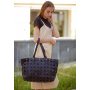 Кожаная плетеная женская сумка Пазл Xl черная Crazy Horse - BN-BAG-34-g-kr BlankNote