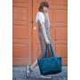 Кожаная плетеная женская сумка Пазл Xl зеленая Krast - BN-BAG-34-malachite BlankNote
